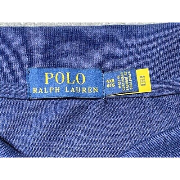 Polo Ralph Lauren Shirt Mens 4XB Big Logo Embroidered Cotton Short Sleeve Blue - Picture 5 of 7